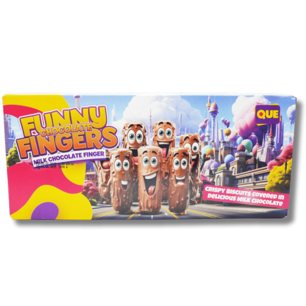 Que Funny Chocolate Fingers Milk Chocolate 100g