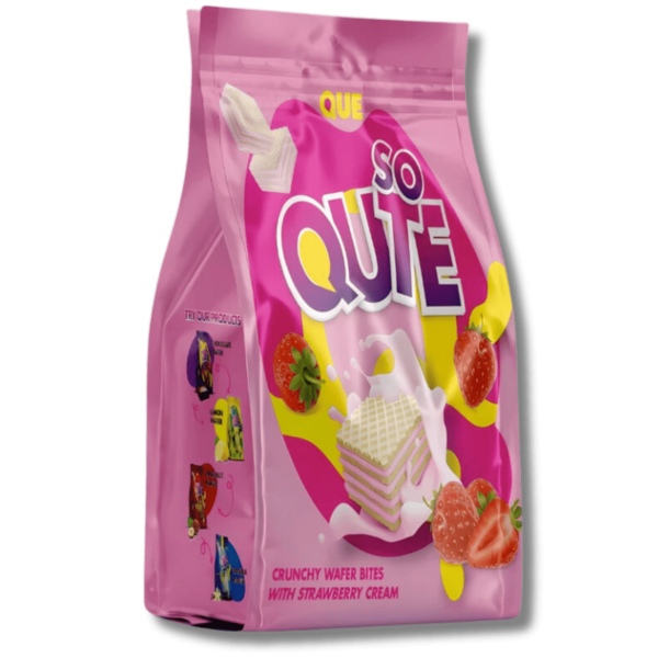 Que Wafer Bites Strawberry 150g