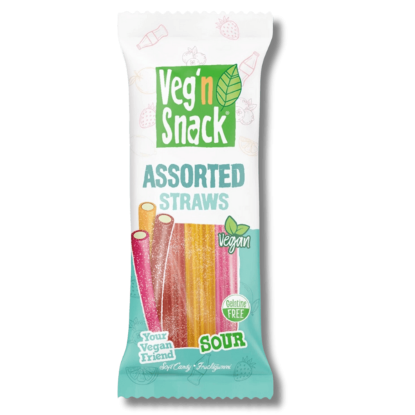 Veg'n Snack Assorted Straws Sour 180g