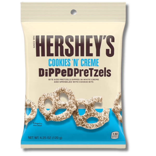 hershey's cookies n creme dipped pretzels 120g